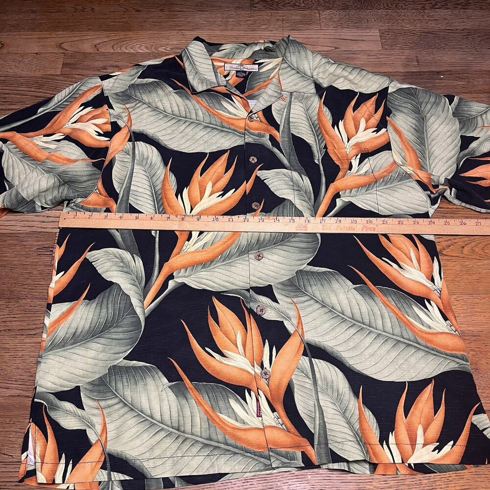 Tommy Bahama Mens Large Silk Shirt Bird of Paradise Hawaiian Tropical Resort - Picture 9 of 9